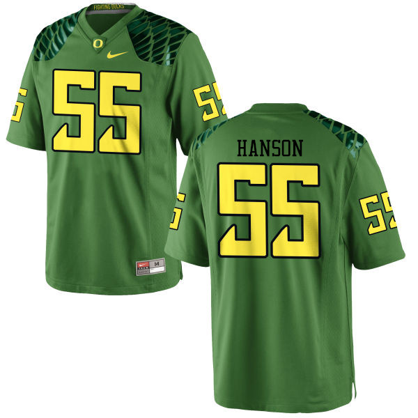 Men #55 Jake Hanson Oregon Ducks College Football Jerseys-Apple Green - Click Image to Close